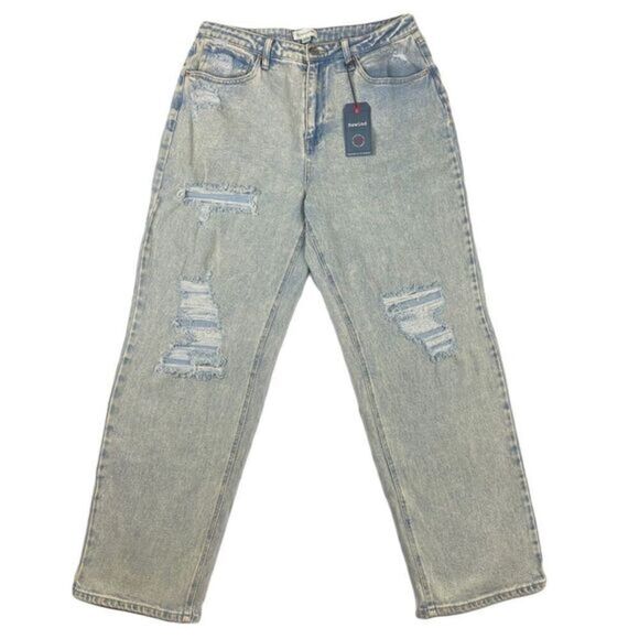 NWT Rewind - Distressed High Waisted Mom Jeans Size 11/30W - Picture 1 of 10